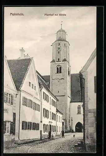 AK Monheim, Pfarrhof mit Kirche