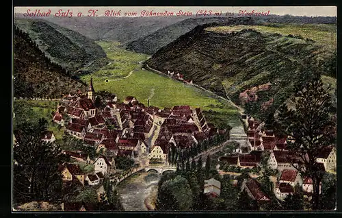 AK Solbad Sulz a. N., Blick vom Gähnenden Stein ins Neckartal