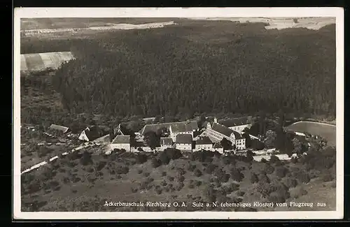 AK Kirchberg bei Sulz a. N., Ackerbauschule Kirchberg vom Flugzeug aus