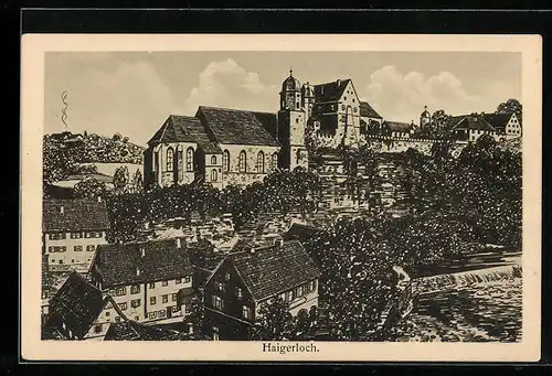 AK Haigerloch, Teilansicht aus der Vogelschau