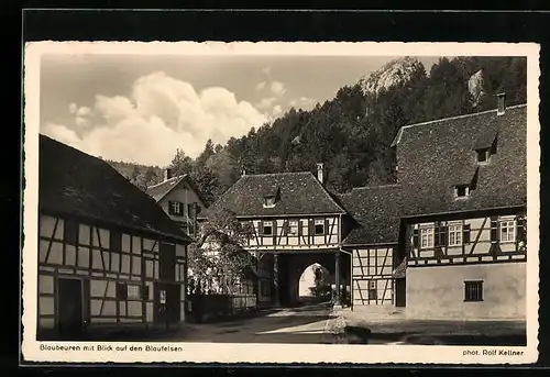 AK Blaubeuren, Klosterhof mit Blaufelsen