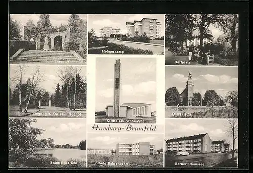 AK Hamburg-Bramfeld, Hohnerkamp, Dorfplatz, Ehrenmal