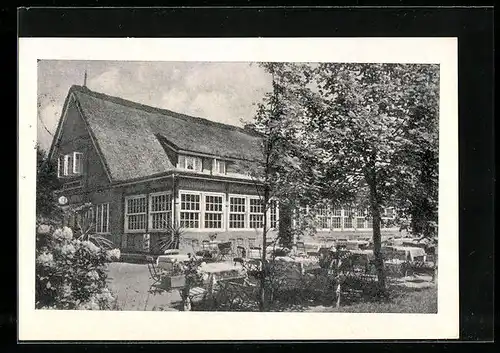 AK Hamburg-Bergstedt, Gasthaus Quellenhof, Rodenbeker Strasse 126, mit Garten