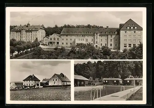AK Gunzenhausen, Hensoltshöhe, Freibad, Sonnenhof