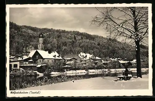AK Wolfratshausen (Isartal), Ortsansicht, Winter