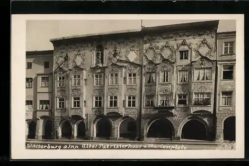 AK Wasserburg a. Inn, altes Patrizierhaus am Marienplatz