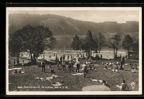 AK Titisee /Schwarzw., Badegäste im Strandbad