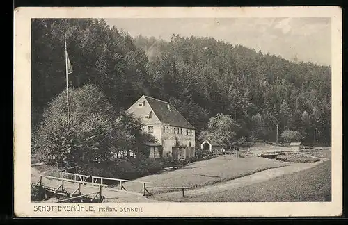AK Schottersmühle, Fränk. Schweiz, Teilansicht am Wald