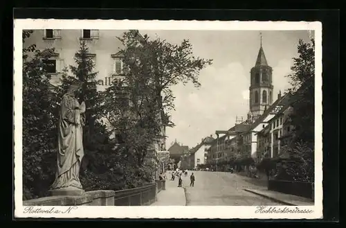 AK Rottweil a. N., Hochbrücktorstrasse mit Geschäften