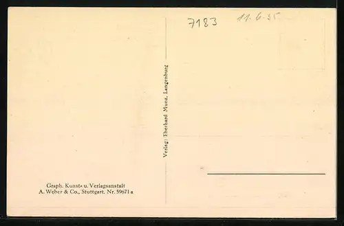 AK Langenburg, Strassenpartie mit Uhrenturm und Tor