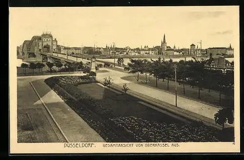 AK Düsseldorf, Gesamtansicht von Oberkassel aus