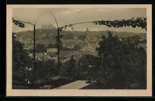 AK Coburg, Blick vom Cafeegarten Capelle auf den Ort