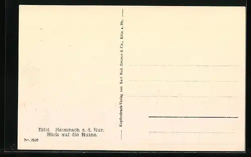 AK Heimbach /Eifel, Blick auf die Ruine