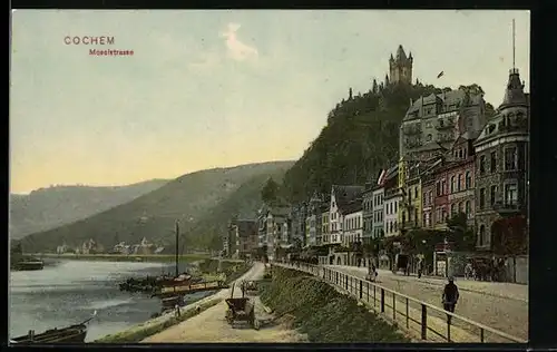 AK Cochem, Strassenpartie an der Moselstrasse