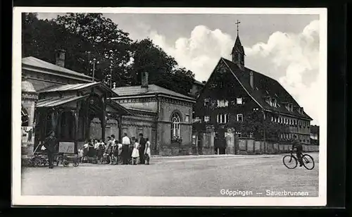 AK Göppingen, Strassenpartie am Sauerbrunnen