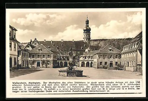 AK Weikersheim, Marktplatz mit Brunnen