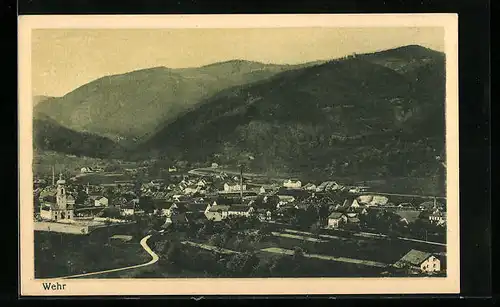 AK Wehr, Ortsansicht mit Blick auf die Kirche