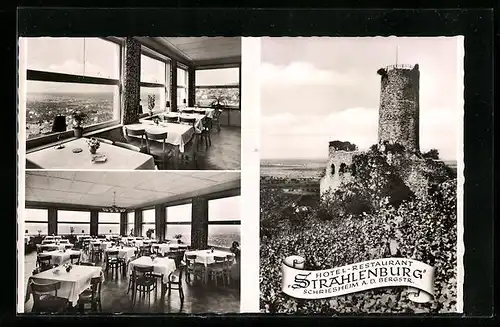 AK Schriesheim a. d. Bergstrasse, Hotel-Restaurant Strahlenburg, Innenansicht