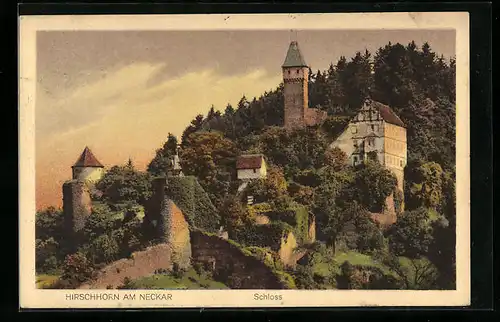 AK Hirschhorn am Neckar, Blick auf das Schloss