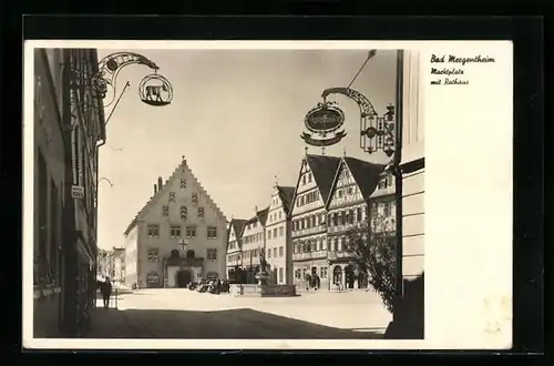 AK Bad Mergentheim, Marktplatz mit Rathaus