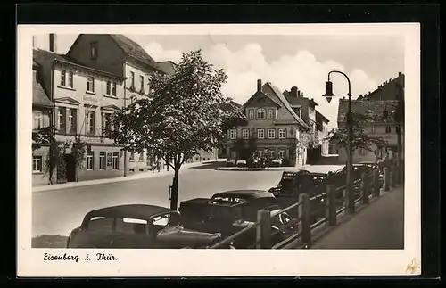 AK Eisenberg i. Thürg., Marktplatz mit Gasthaus
