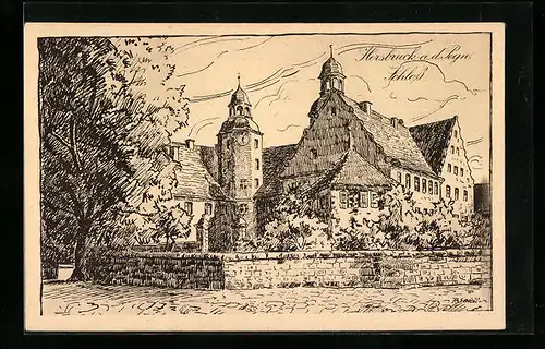 AK Hersbruck a. d. Pegn., Blick auf das Schloss