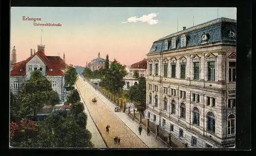 AK Erlangen, Universitätsstrasse aus der Vogelschau