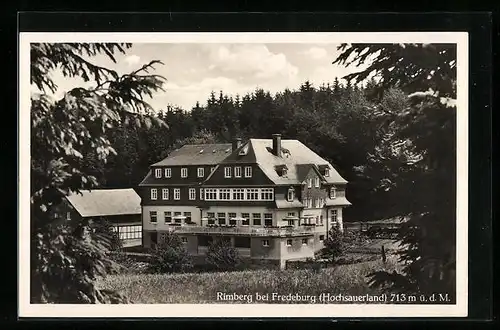 AK Rimberg b. Fredeburg (Hochsauerland), Hotel Knoche im Waldgebiet