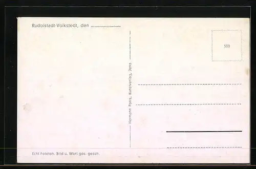 AK Rudolstadt-Volkstedt, Ortsansicht vom Waldrand gesehen