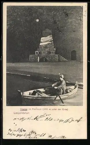 AK Leopoldshall, Obelisk im Festraum, Innenansicht