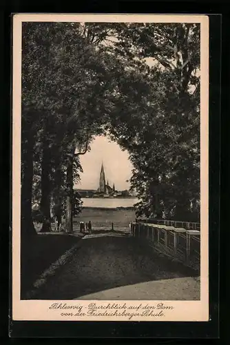 AK Schleswig, Durchblick auf den Dom von der Friedrichsberger Schule