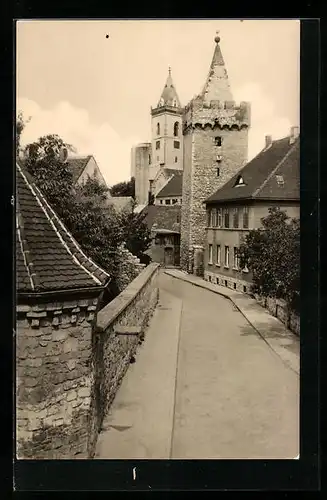 AK Stassfurt, Turmstrasse, Strassenpartie