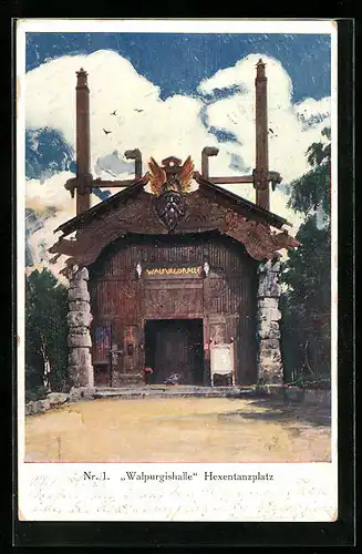 AK Thale /Harz, Hexentanzplatz, Blick auf die Walpurgishalle
