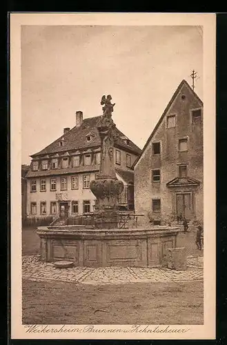 AK Weikersheim, Brunnen und Zehntscheuer