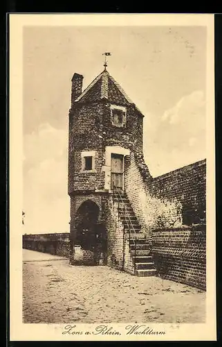 AK Zons a. Rhein, Blick auf den Wachtturm