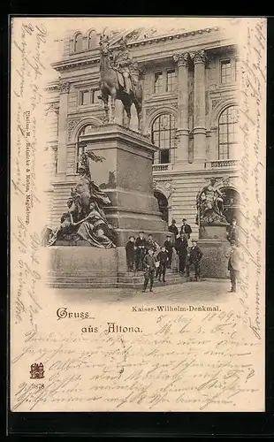 AK Hamburg-Altona, Kaiser Wilhelm Denkmal