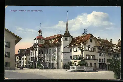 AK Zofingen, Rathaus und Thutbrunnen