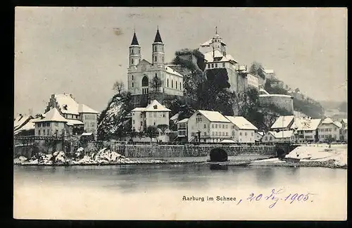 AK Aarburg, Ortsansicht im Winter