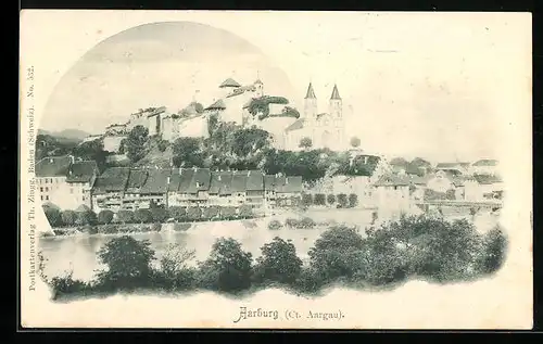 AK Aarburg, Uferpartie mit Kirche