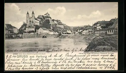 AK Aarburg, Blick auf den Ort vom Wasser aus