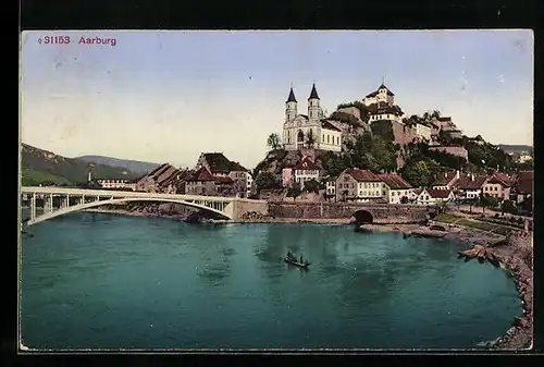 AK Aarburg, Ortsansicht mit Brücke