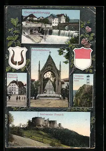 AK Dornachbrugg, Schlachtdenkmal, Schlossruine Dorneck