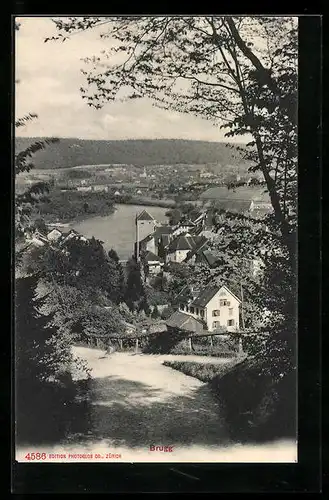 AK Brugg, Ortsansicht aus der Vogelschau