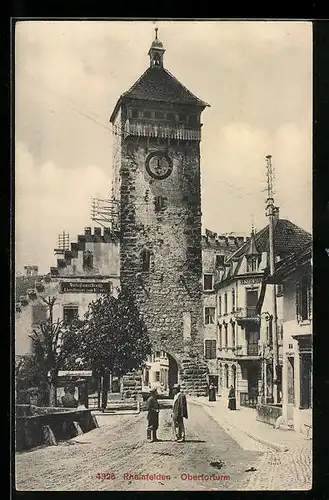 AK Rheinfelden, Strassenpartie am Obertorturm