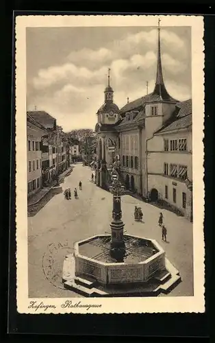 AK Zofingen, Rathausgasse mit Springbrunnen