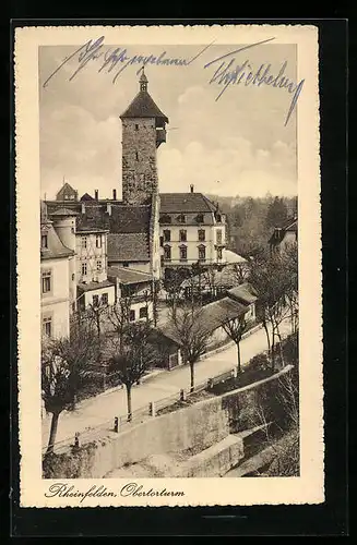 AK Rheinfelden, Obertorturm aus der Vogelschau