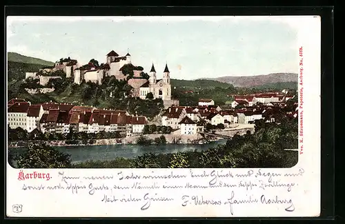 AK Aarburg, Uferpartie mit Kirche