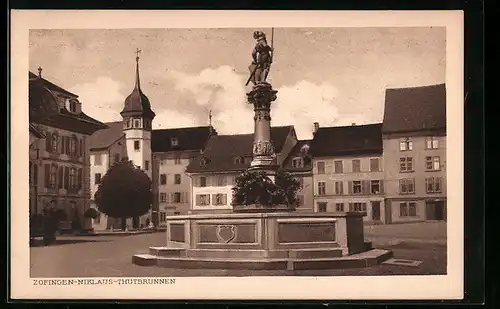 AK Zofingen, Blick auf den Niklaus-Thutbrunnen