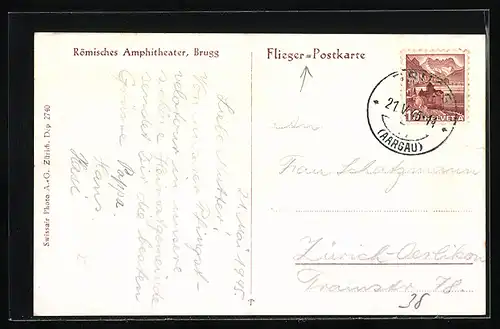 AK Brugg, Römisches Amphitheater, Luftbild