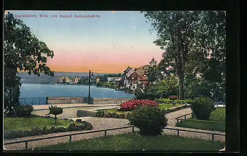 AK Rheinfelden, Blick vom Kastell rheinaufwärts